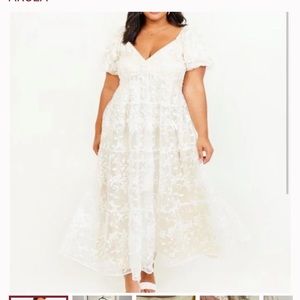 Arula Ivory Lace Full Length Dress